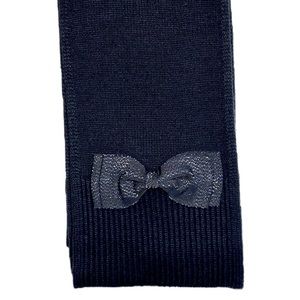 Kate Spade Black Scarf with Double Grosgrain Black & Silver Shine Bow- NWT